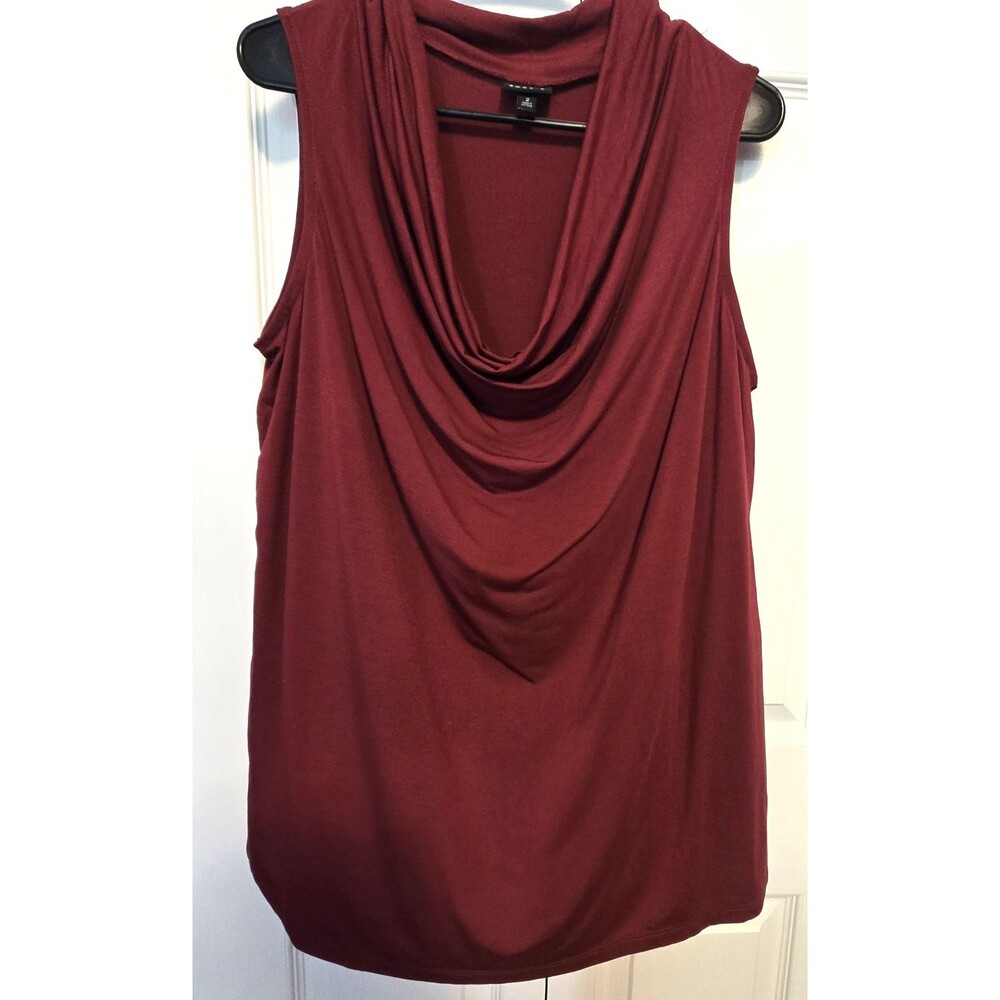 TORRID Womens Jersey Drape Neck Sleeveless Tank Top Blouse SZ 2 Burgundy/WIne